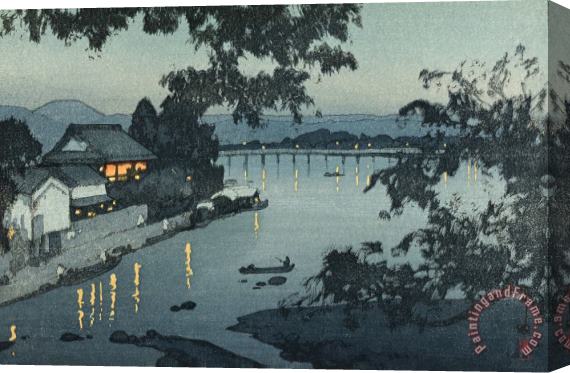 Hiroshi Yoshida Chikugo River, Evening (chikugogawa No Yube) Stretched Canvas Painting / Canvas Art