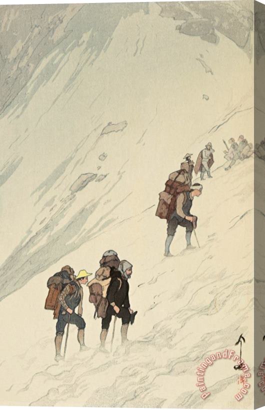Hiroshi Yoshida Climbing Snow Valley (hariki Sekkei), From The Series Japanese Alps, One of Twelve Subjects (nihon Arupusu Ju Ni Dai No Uchi) Stretched Canvas Painting / Canvas Art
