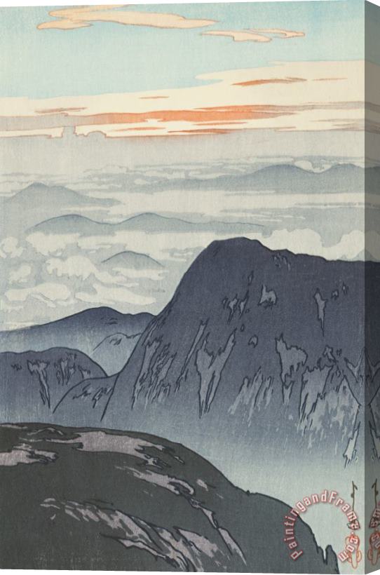 Hiroshi Yoshida Eboshi Mountain (eboshi Dake), From The Series Japanese Alps, One of Twelve Subjects (eboshi Dake Asahi) Stretched Canvas Print / Canvas Art