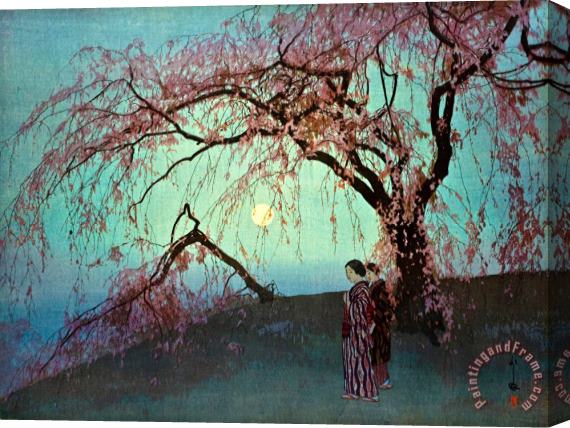 Hiroshi Yoshida Kumoi Zakura (kumoi Cherry Trees) Stretched Canvas Painting / Canvas Art