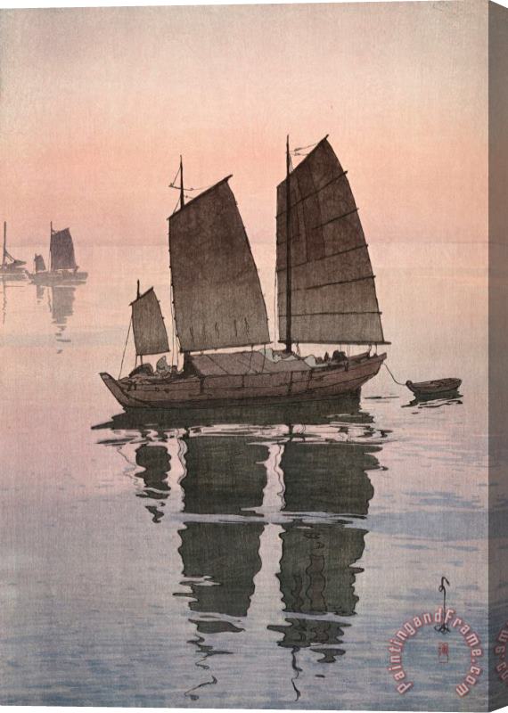 Hiroshi Yoshida Sailing Boats, Evening (hansen, Yu), From The Inland Sea Series (seto Naikai Shu) Stretched Canvas Print / Canvas Art