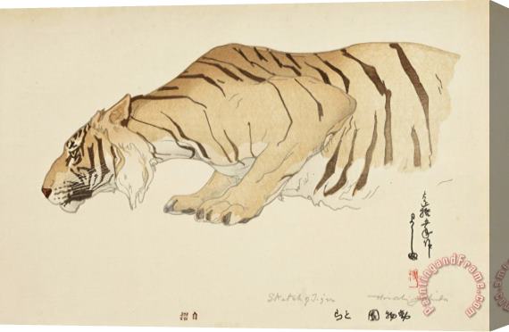 Hiroshi Yoshida Sketch of Tiger (dobutsu En, Tora), From The Zoological Garden Series Stretched Canvas Painting / Canvas Art