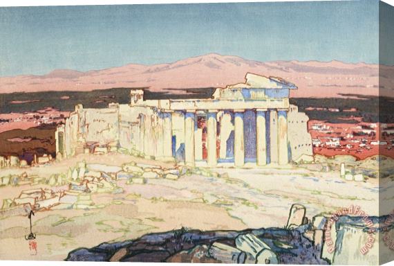 Hiroshi Yoshida The Acropolis at Athens (azensu No Koseki), From The European Series Stretched Canvas Painting / Canvas Art