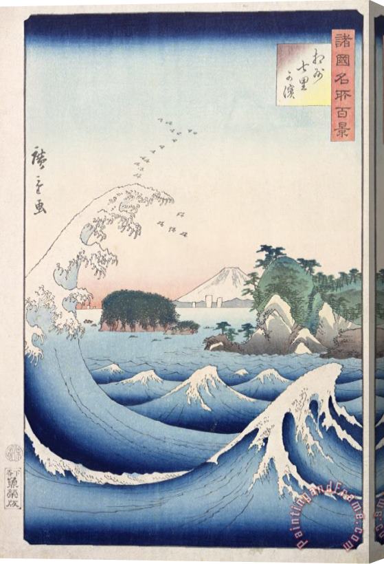 Hiroshige The Wave Stretched Canvas Print / Canvas Art