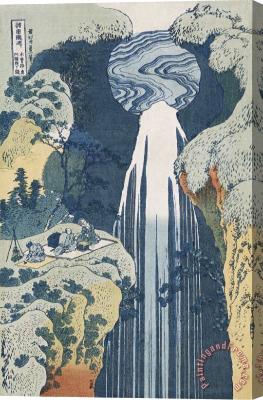 Hokusai Amida Waterfall Stretched Canvas Painting / Canvas Art