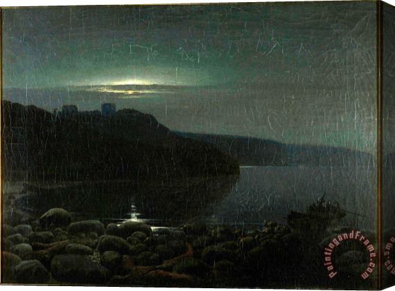 Holger Drachmann Hammershus in The Moonlight Stretched Canvas Print / Canvas Art