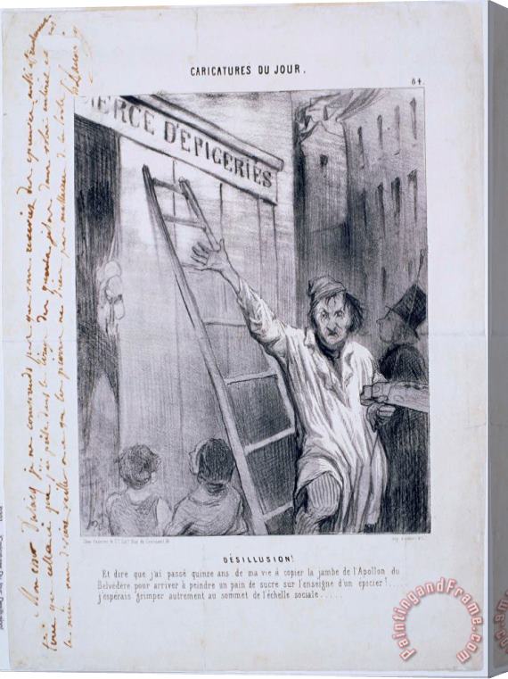 Honore Daumier Caricatures Du Jour Desillusion! Stretched Canvas Painting / Canvas Art