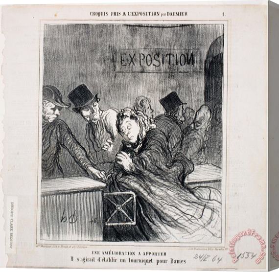 Honore Daumier Croquis Pris a L'exposition Une Amelioration a Apporter Stretched Canvas Painting / Canvas Art