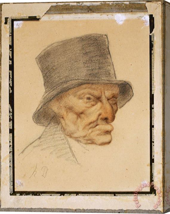 Honore Daumier Head of an Old Man Stretched Canvas Painting / Canvas Art