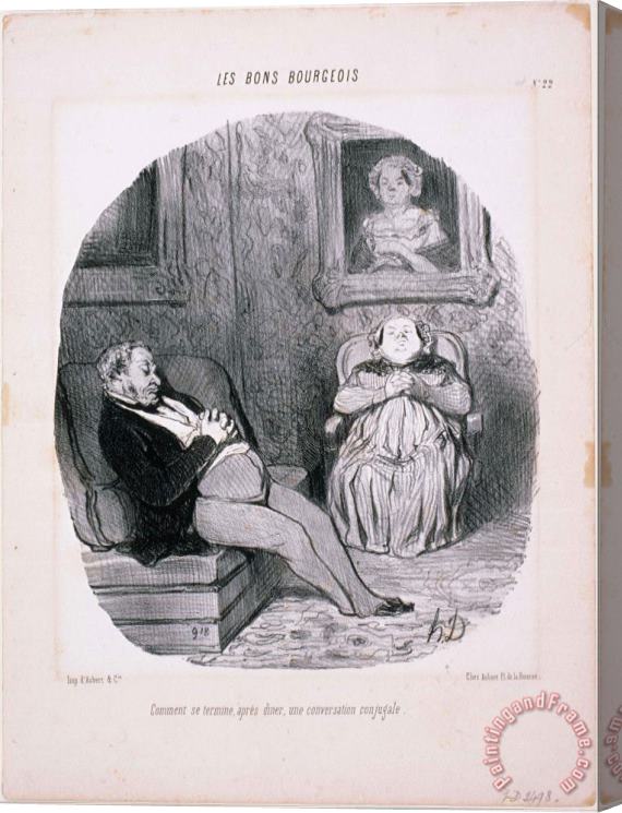Honore Daumier Les Bons Bourgeois Comment Se Termine...une Conversation Conjugale Stretched Canvas Print / Canvas Art