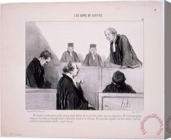 Honore Daumier Les Gens De Justice M. L'avocat a Rendu Pleine Justice... Stretched Canvas Painting / Canvas Art