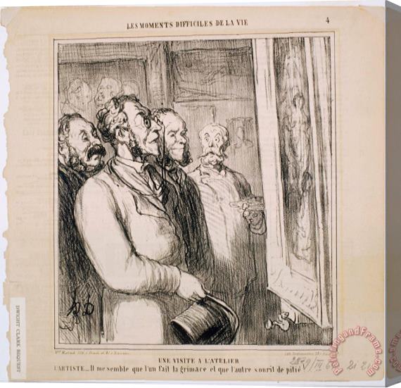 Honore Daumier Les Moments Difficiles De La Vie Une Visite a L'atelier Stretched Canvas Painting / Canvas Art