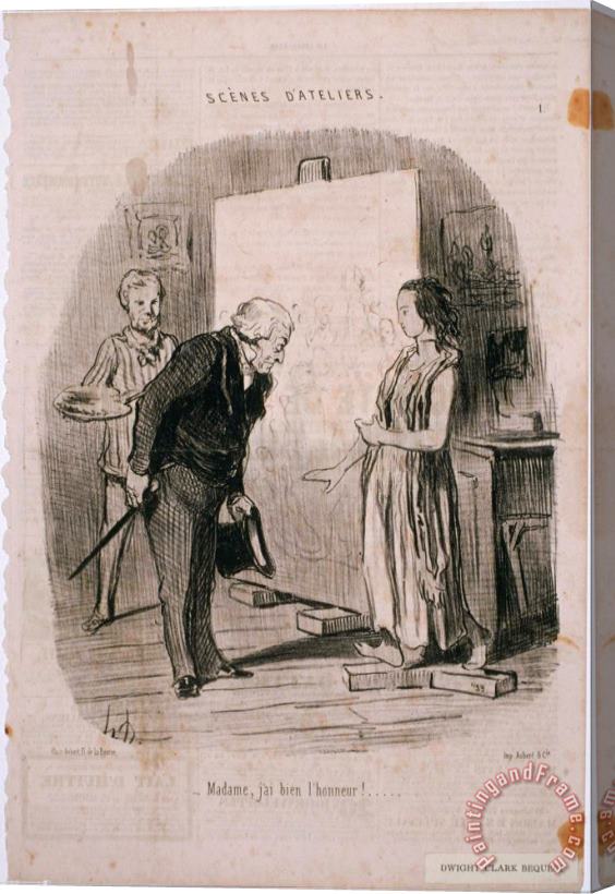 Honore Daumier Scenes D'atelier Madame, J'ai Bien L'honneur!... Stretched Canvas Print / Canvas Art