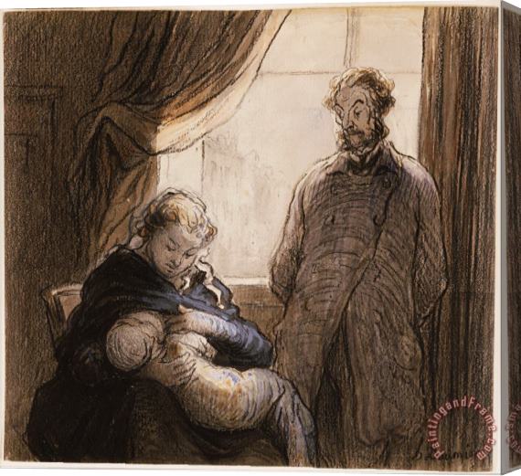Honore Daumier The Family Stretched Canvas Print / Canvas Art