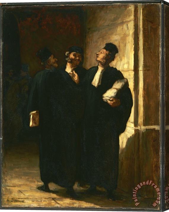 Honore Daumier Three Lawyers Stretched Canvas Painting / Canvas Art