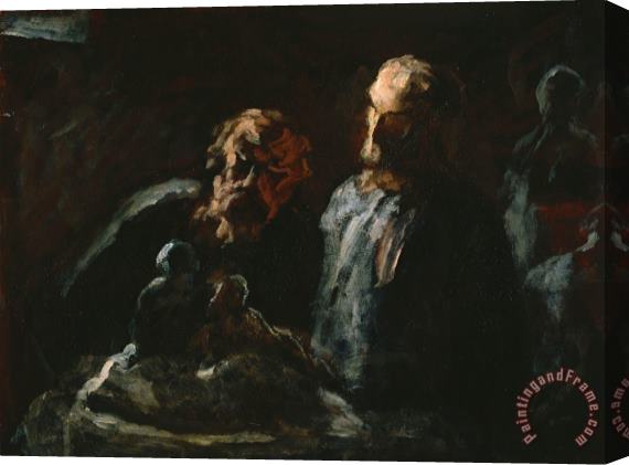 Honore Daumier Two Sculptors Stretched Canvas Painting / Canvas Art