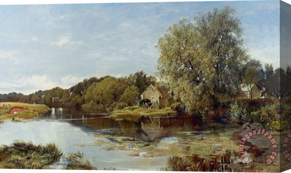 Horatio McCulloch At Milton Mill on the River Irvine Stretched Canvas Print / Canvas Art