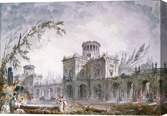 Hubert Robert Architectural Fantasy, 1760 Stretched Canvas Print / Canvas Art