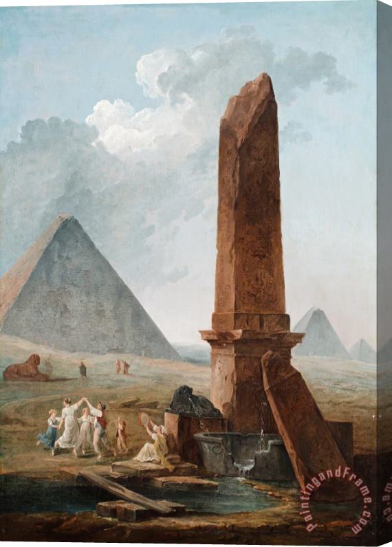 Hubert Robert The Farandole Amidst Egyptian Monuments Stretched Canvas Painting / Canvas Art