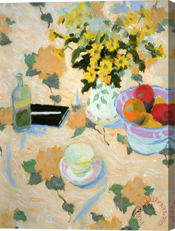Hugo Grenville Flowers And Fruit Stretched Canvas Painting / Canvas Art