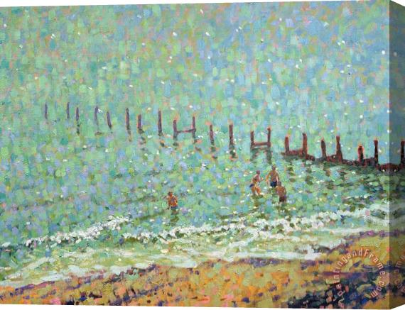 Hugo Grenville The Sea At Southwold Hot June Day Stretched Canvas Print / Canvas Art