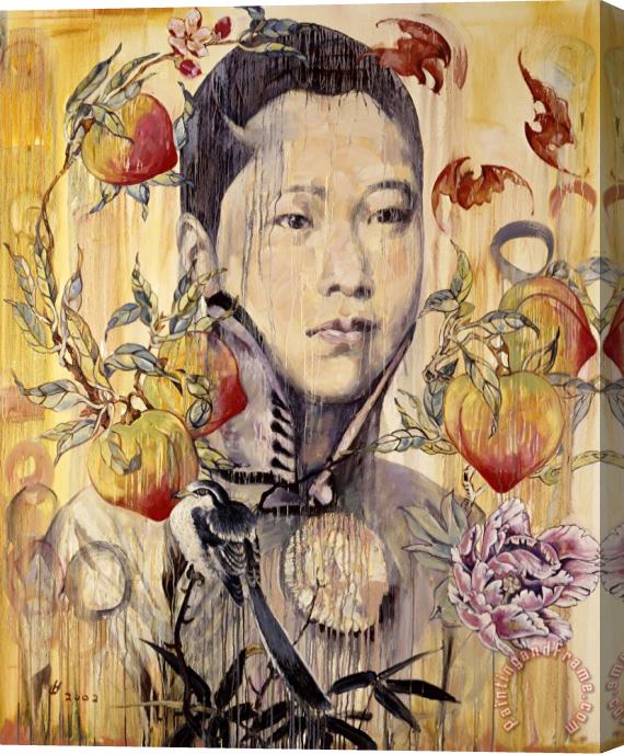 Hung Liu Peaches Stretched Canvas Print / Canvas Art