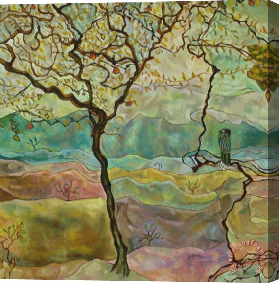 hyunah kim Tree And a Bird Stretched Canvas Painting / Canvas Art