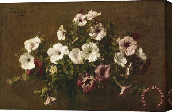 Ignace Henri Jean Fantin-Latour Petunias Stretched Canvas Painting / Canvas Art