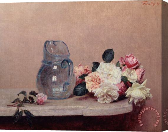 Ignace Henri Jean Fantin-Latour Still Life with Roses Stretched Canvas Painting / Canvas Art