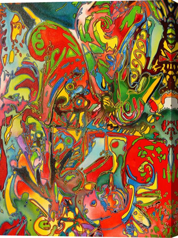 Igor Eugen Prokop Red spirals in a jungle Stretched Canvas Print / Canvas Art