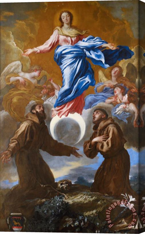 Il Grechetto The Immaculate Conception With Saints Francis Of Assisi And Anthony Of Padua Stretched Canvas Painting / Canvas Art