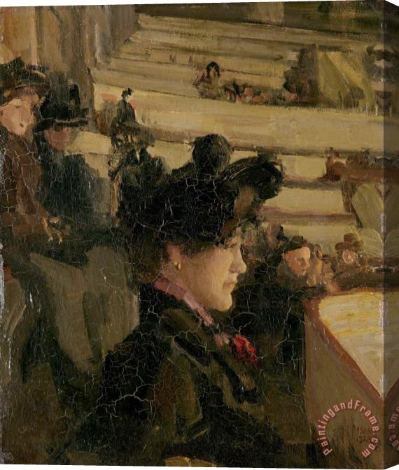 Isaac Israels At The Theatre Stretched Canvas Print / Canvas Art