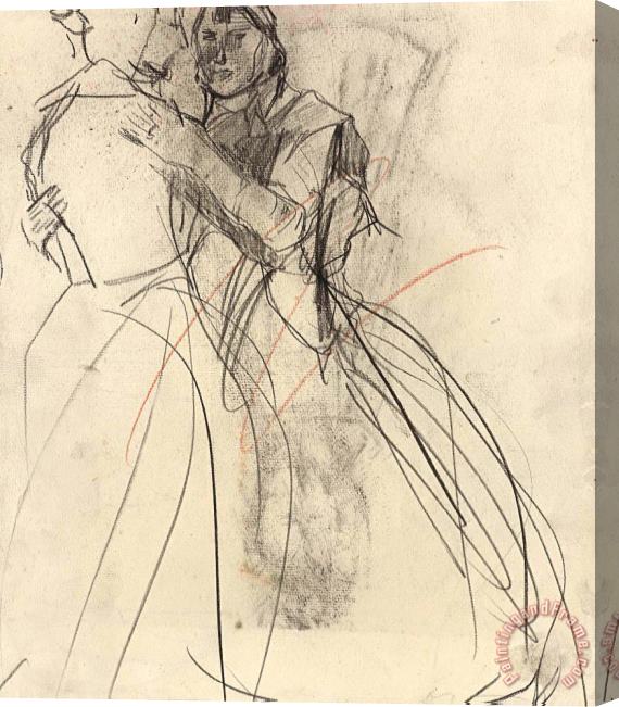 Isaac Israels Twee Dansende Vrouwen (doorgestreept) Stretched Canvas Print / Canvas Art