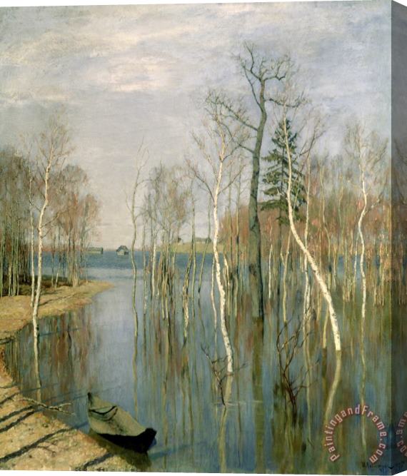 Isaak Levitan Spring, High Water Stretched Canvas Painting / Canvas Art