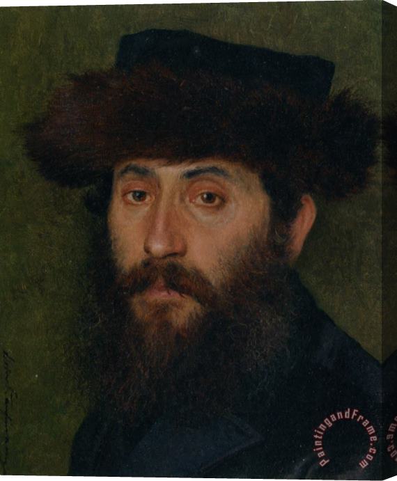 Isidor Kaufmann Portrait of a Man with Streimel Stretched Canvas Print / Canvas Art
