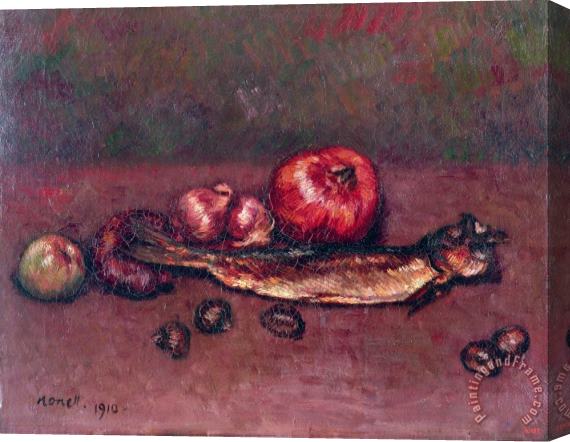 Isidre Nonell Still Life with Onions And Herring Stretched Canvas Print / Canvas Art