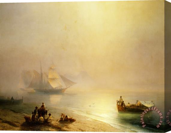 Ivan Ayvazovsky Fisherfolk on The Seashore, The Bay of Naples Stretched Canvas Painting / Canvas Art