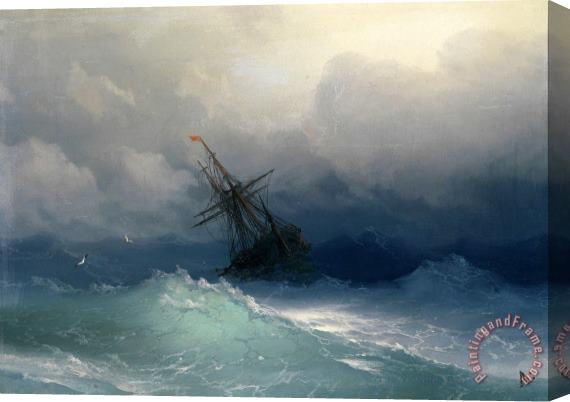Ivan Ayvazovsky Ship on Stormy Seas Stretched Canvas Painting / Canvas Art