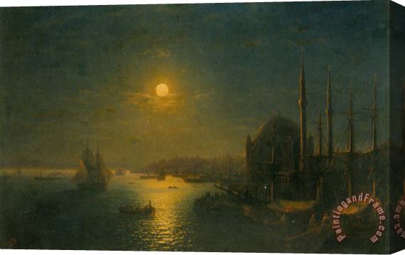 Ivan Constantinovich Aivazovsky A Moonlit View of The Bosphorus Stretched Canvas Painting / Canvas Art