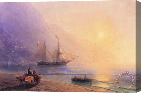 Ivan Constantinovich Aivazovsky Loading Provisions Off The Crimean Coast Stretched Canvas Print / Canvas Art