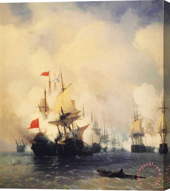 Ivan Constantinovich Aivazovsky Naval Battle at Chios Stretched Canvas Print / Canvas Art