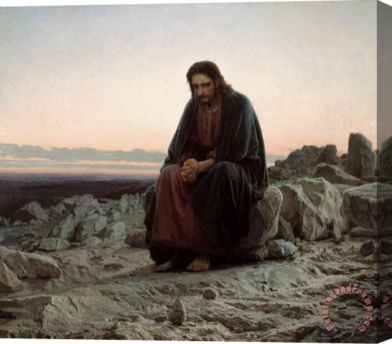 Ivan Kramskoi Jesus in the wilderness Stretched Canvas Painting / Canvas Art
