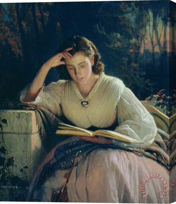 Ivan Nikolaevich Kramskoy Reading Stretched Canvas Painting / Canvas Art