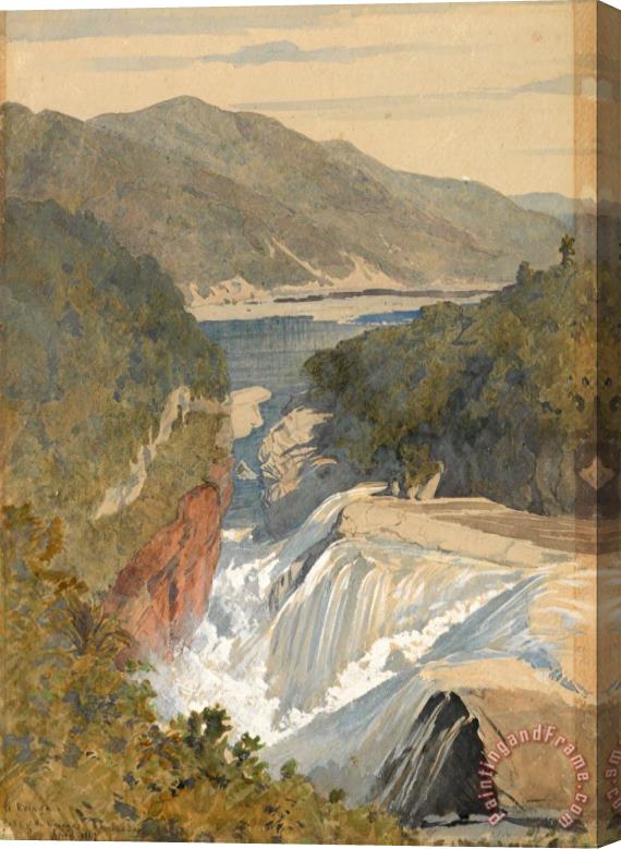 J. C. Richmond Te Reinga, Falls of The Wairoa. Hawke's Bay Stretched Canvas Painting / Canvas Art