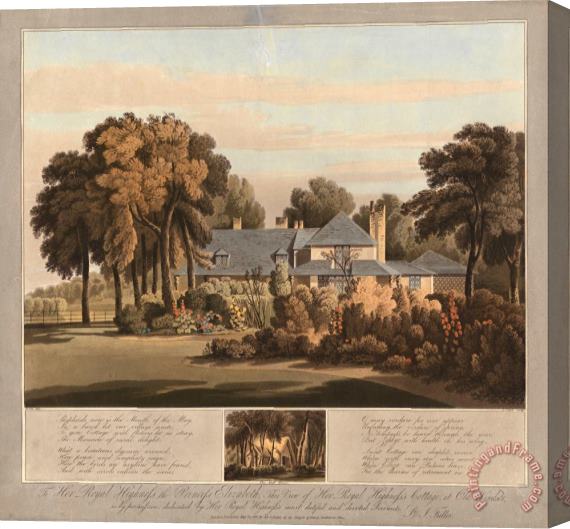 J. Clark View of Hrh The Princess Elizabeth's Cottage at Old Windsor with a View of The Moss House Below 2 Stretched Canvas Print / Canvas Art