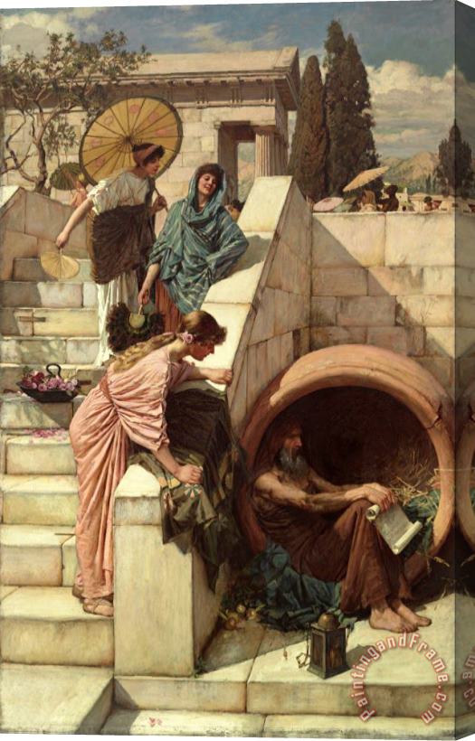 J. W. Waterhouse Diogenes Stretched Canvas Painting / Canvas Art