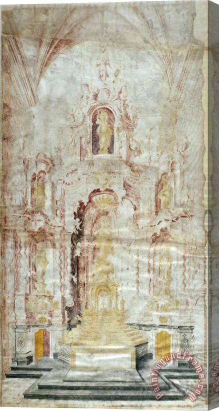 Jacint Morato Soler Drawing of The Main Altarpiece of Santa Maria D'igualada Stretched Canvas Print / Canvas Art
