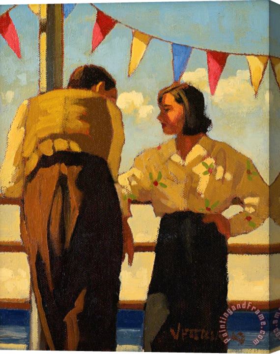 Jack Vettriano Couple on The Promenade, 1993 Stretched Canvas Print / Canvas Art