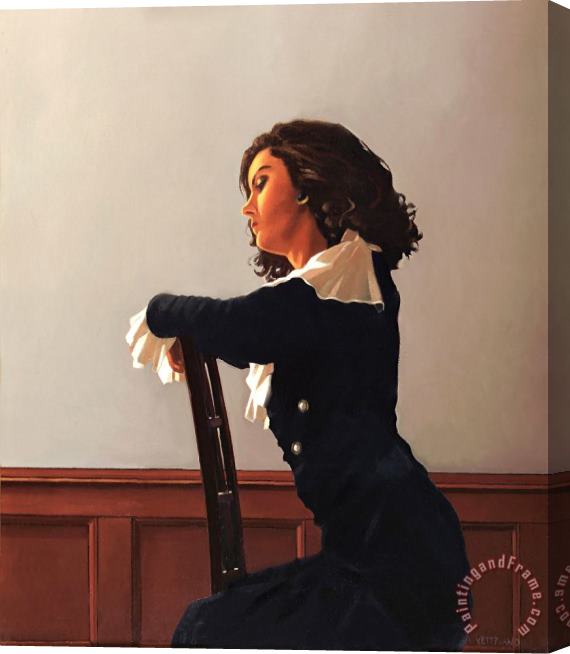 Jack Vettriano Model Seated Stretched Canvas Painting / Canvas Art