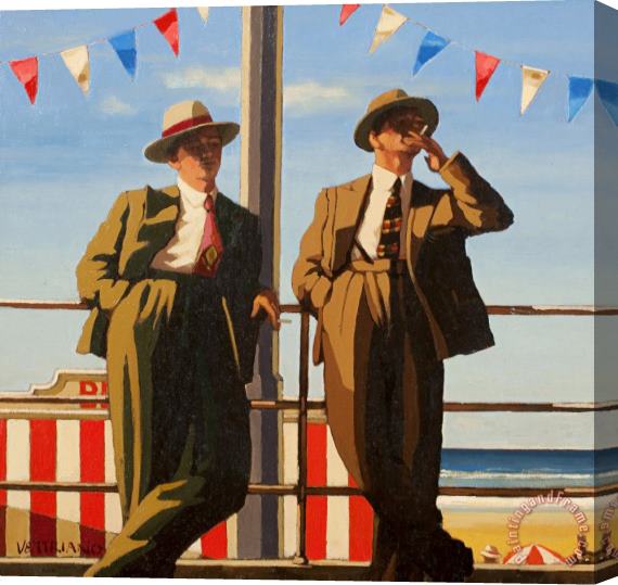 Jack Vettriano Seaside Sharks Stretched Canvas Painting / Canvas Art